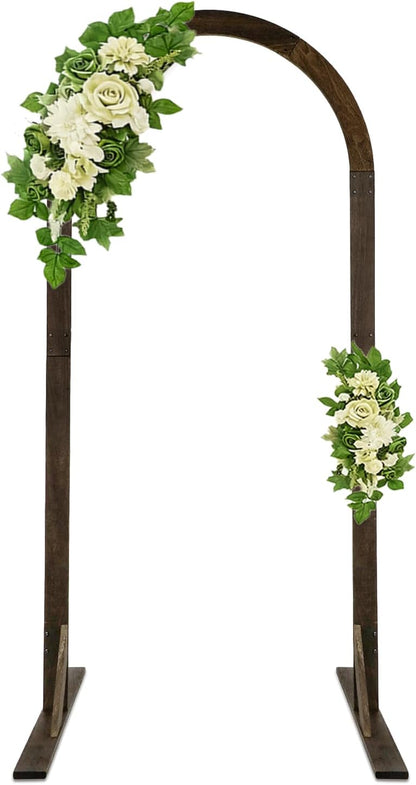 6.9 FT Wooden Arches Semicircle Wood Arch Wooden Wedding Arches Wood Wedding Arch Backdrop Stand for Indoor Outdoor Wedding Party Garden Beach Forest Rustic Boho Decor