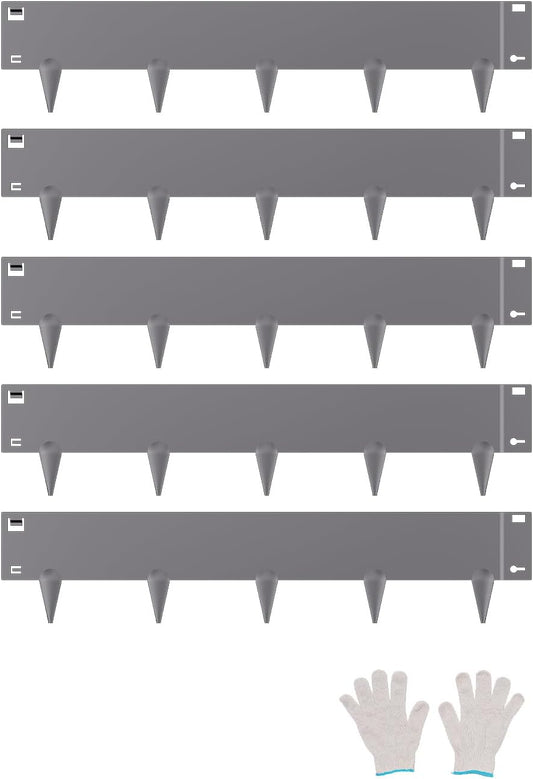 VEVOR Steel Landscape Edging, 5 Packs 39 x 5 in Rust-Resistant Metal Landscape Edging, Bendable Garden Edging Border, Heavy Duty Lawn Edging, Easy-to-Install, Flower Bed Yard Pathway Divider Dark Gray