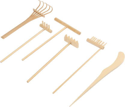 18 PCS DIY Sand Zen Garden Tools, Mini Zen Garden Rake Sets for Serenity and Spiritual Meditation, Tasteful and Elegant Zen Garden Accessories for Home Decor, and Father or Mother's Gift, by GNIEMCKIN