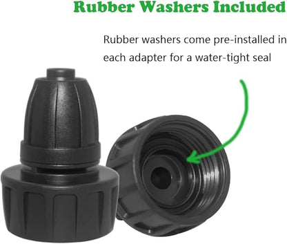 Hooshing 4PCS 3/8 Inch Drip Irrigation Tubing to Faucet Garden Hose Adapter 3/4" to 3/8" Irrigation Hose Adapter Reusable Connector Fittings for Garden Supplies