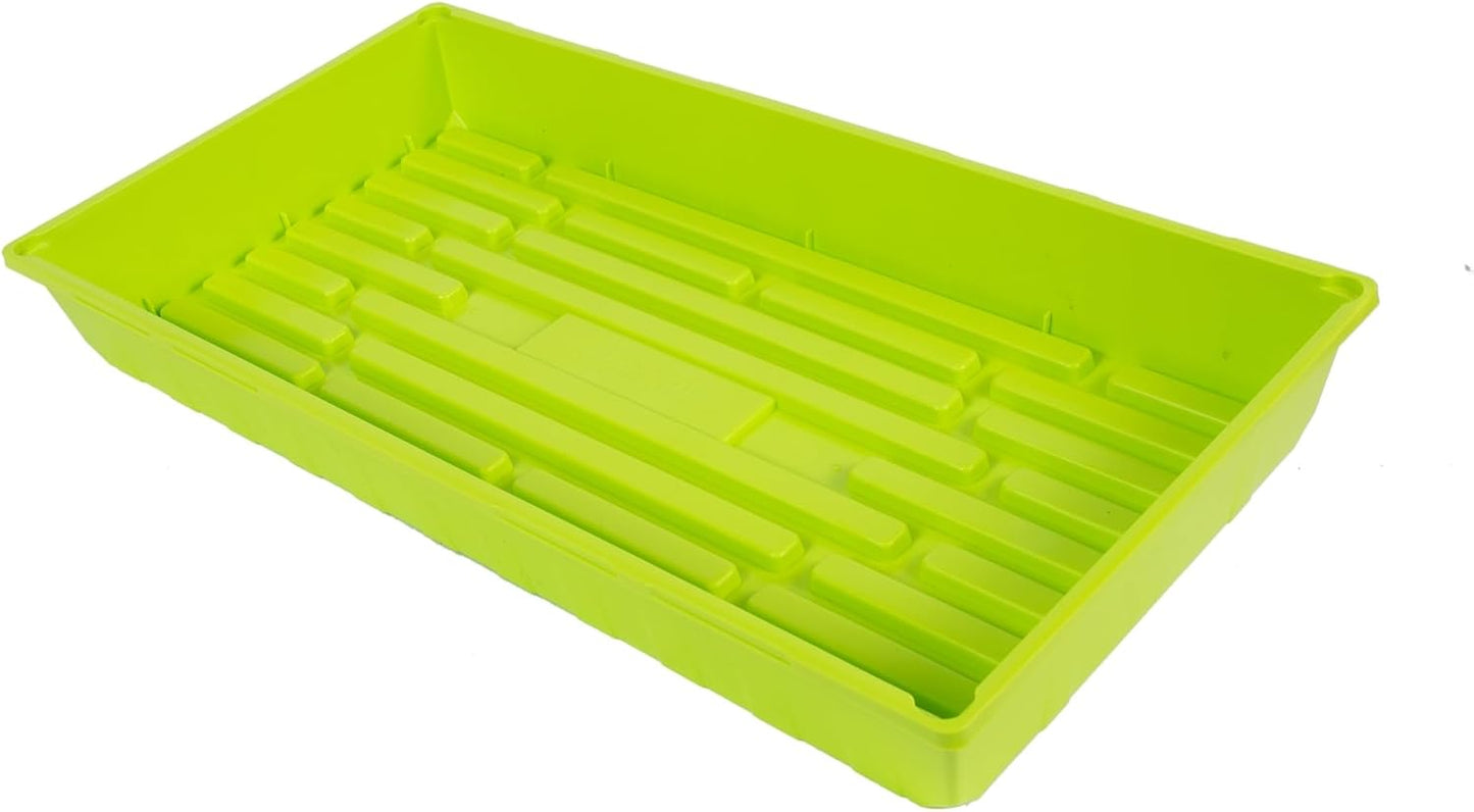 SUNPACK 10" x 20" Mega Plastic Seed Starting Tray, Lime Green, 2.5" (Pack of 30) - No Drainage Holes, Ideal for Greenhouses or Indoor Gardening - Made of Thick, Strong Plastic