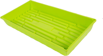 SUNPACK 10" x 20" Mega Plastic Seed Starting Tray, Lime Green, 2.5" (Pack of 10) - No Drainage Holes, Ideal for Greenhouses or Indoor Gardening - Made of Thick, Strong Plastic