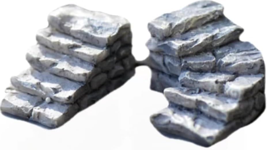 2Pcs Gray Micro Landscaping Decor Bonsai Craft Miniature Resin Bridge Stair Stone Straight Bridge Stairs Stone Steps Garden Fairy Ornament Flower Pot Plant Straight Stairs Outdoor Garden Miniatures