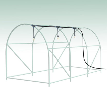 Greenhouse with Watering System, 10x10x7 Outdoor Greenhouses with 6 Mesh Windows and 1 Door, Easy Water and Irrigate Plants Green House (Green, 10x10x7 ft w/ Irrigation System)