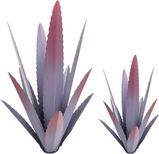 EROCK 2 Pcs Tequila Rustic Sculpture, Wind Resistant Metal Agave Plant Outdoor Home Decor, DIY