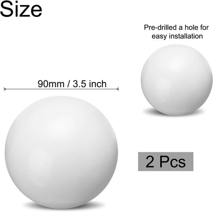 uxcell 2 Pcs Gazing Globe Decor Ball 3.5 Inch 90mm Reflective Garden Sphere Hollow Ball, Seamless Stainless Steel Gazing Ball, Smooth Mirror Globe for Garden Home Decor, Bright White
