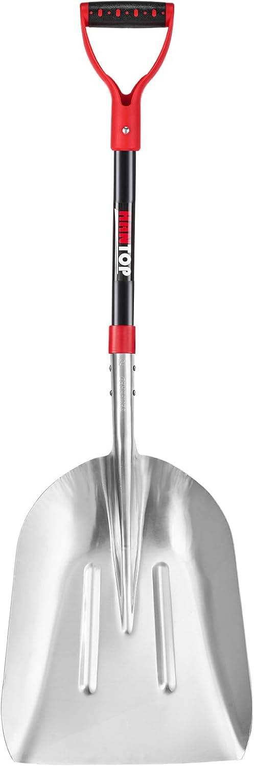 Aluminum Scoop Shovel Heavy Duty Shovel Big Farm Scoop Shovel Metal Snow Shovel for Driveway,45 inches