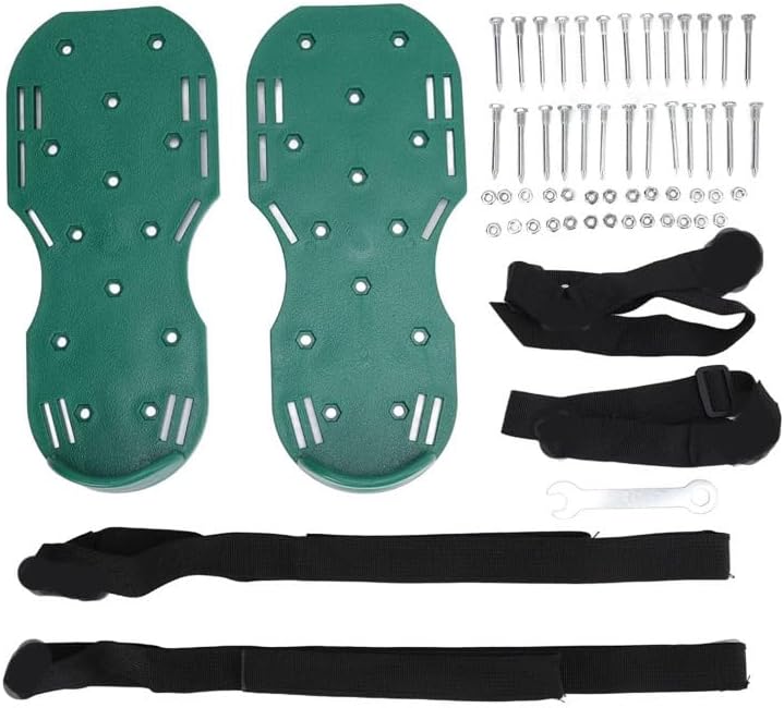 Aerator Shoes with Adjustable Strap,Heavy Duty Spikes for Grass Aerating Patio Garden,Fully Assembled Aerating Shoes for Yard Patio Lawn Garden