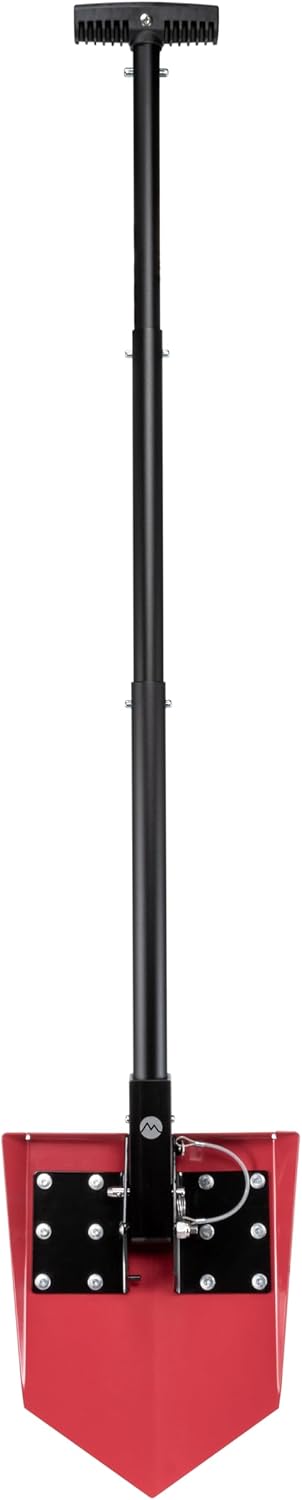DMOS Delta Shovel - Collapsible Heavy-Duty Steel Folding Shovel for Camping, Overlanding, Survival, Military, Hunting, & Off-Road Use - Racing Red - Regular