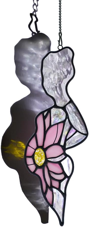 Pregnant Mother Decor Stained Glass Suncatcher for Window,Pregnant Mother Gifts for Mom Expecting