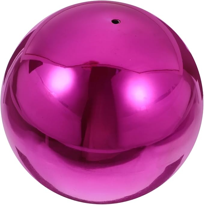 ibasenice Stainless Steel Mirror Reflective Gazing Ball 12 Inch Garden Decor - Purple Decorative Sphere for Outdoor Use 2Pcs Set