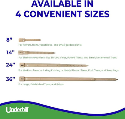 Underhill Deep Drip Irrigation Stake 36-Inch, Watering Spike for Palm Trees and Deep Rooted Trees, Drip System Parts Tubes, A-DD36, Single