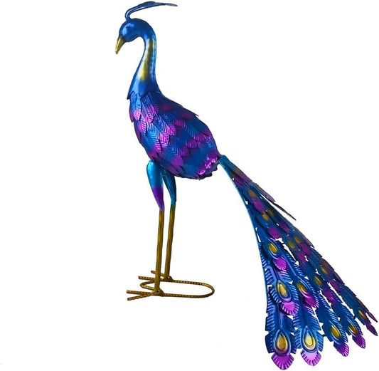 Small Peacock Statue Animal Sculpture Garden Decoration Metal Yard Art for Yard Outdoor Decoration