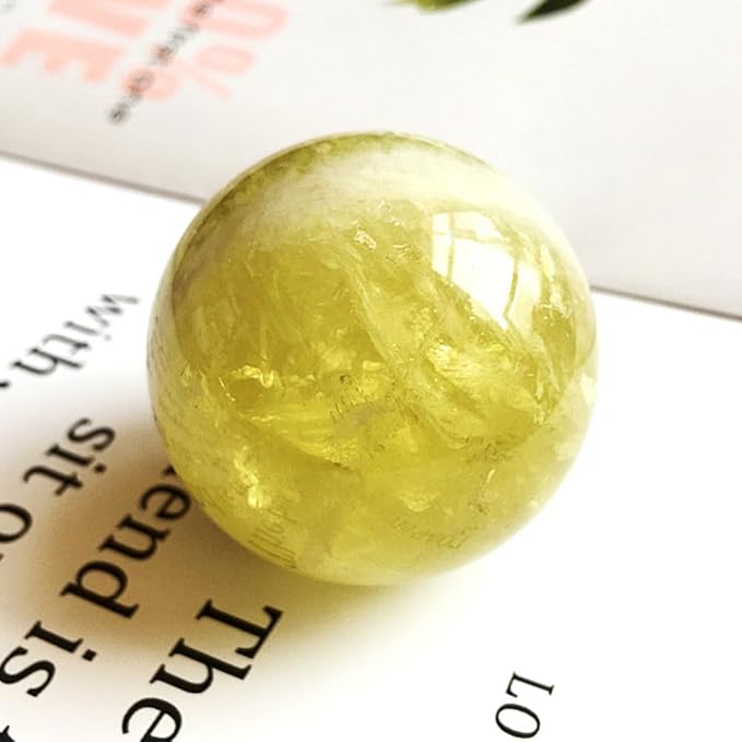 4-5cm/1.57-1.96inch Topaz Ball Polished Natural Yellow Crystal Sphere Decorative Sphere Healing Crystals Ball Healing Stone Crafts Home Decor Ornament Gifts (Topaz, 40-50mm)