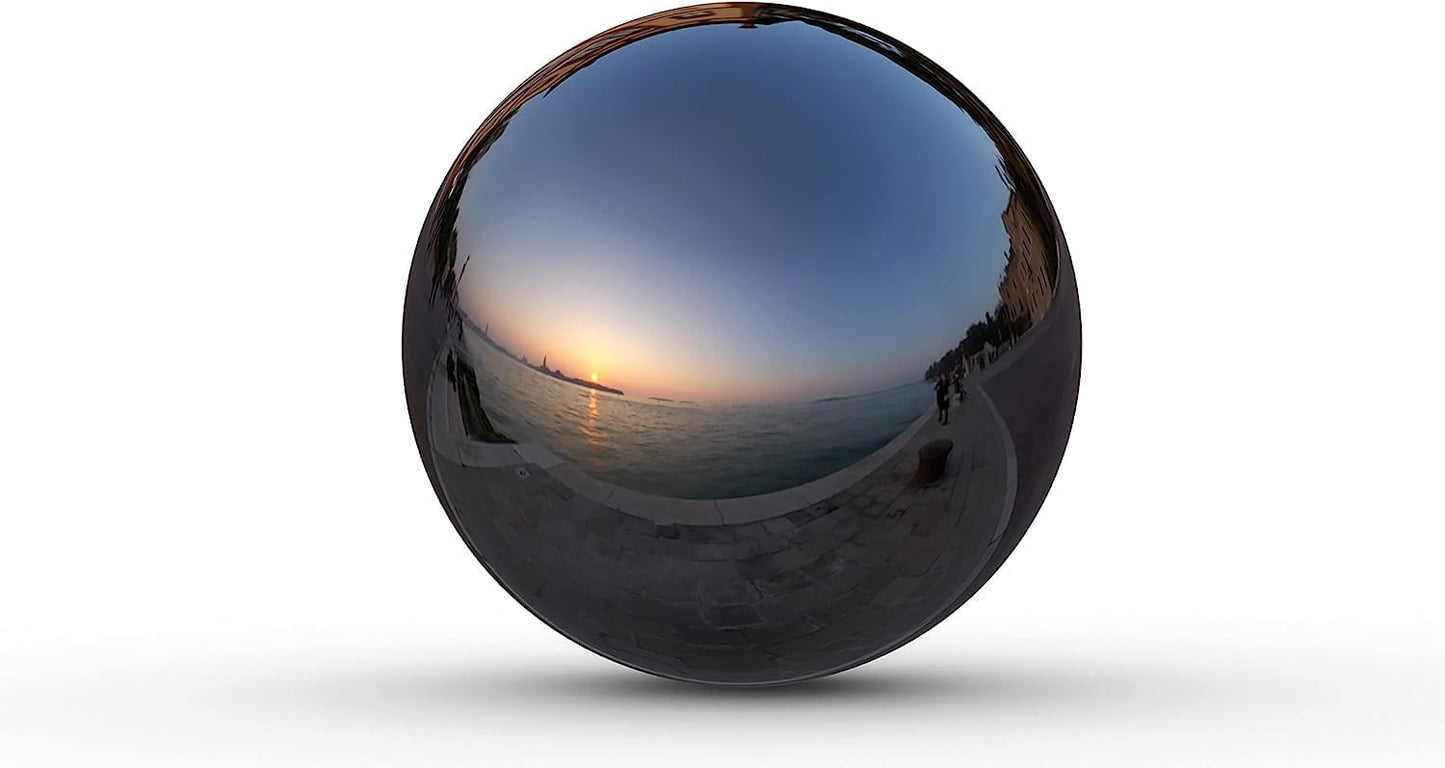 Lulu Decor, Titanium Stainless Steel Gazing Mirror Ball Size 16, Smooth Reflective Shiny Garden Decoration Globe