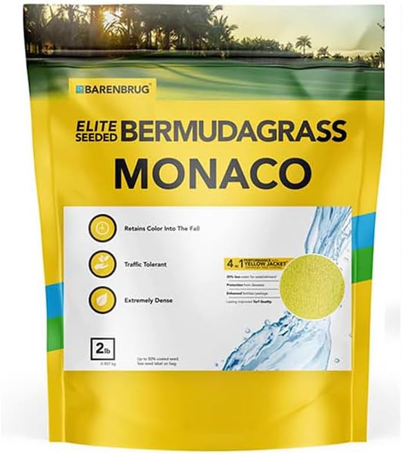 Outsidepride Monaco Bermuda Grass Seed - 25 lbs. Drought-Tolerant, Dense, Wear-Resistant Turf Grass Seeds for Lawn, Sports Fields, & High-Traffic Areas - Ideal for Warm-Season & Transition Zone Areas