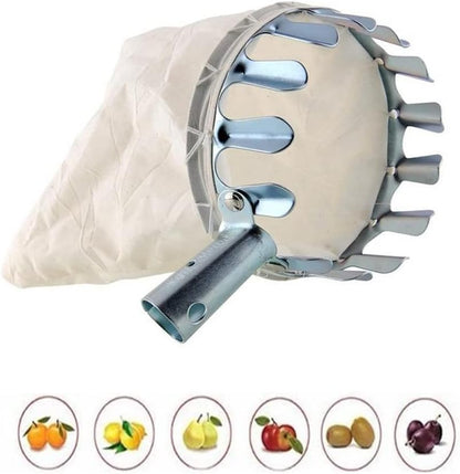 SagaSave Fruit Picker Pole Tool, Apple Orange Picker Pole Tool with Basket for Avocado Acorn Lemon Pear Mango Tree Picker