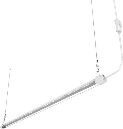 LED Grow Light 4FT Full Spectrum Compact Linkable Lighting Fixture for Indoor Greenhouse Year Round Plant Seedlings, Essential Grow Slim Hanging Suspended Strip