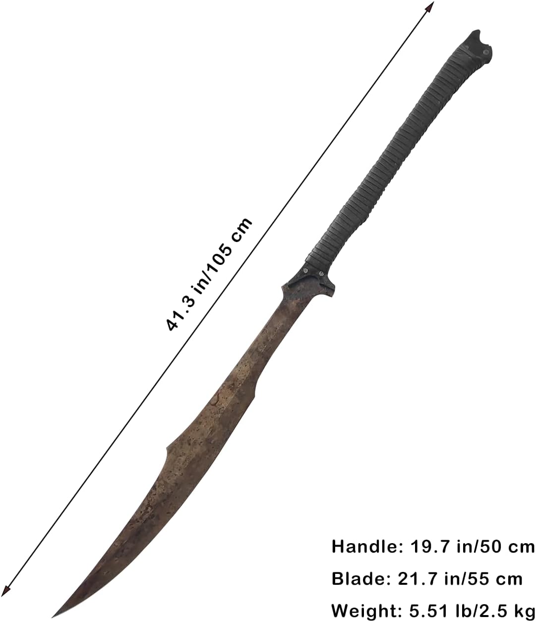 Full Tang Carbon Steel Machete Sword with Sheath for Practice, Outdoor Use, Collection-41.3 Inch