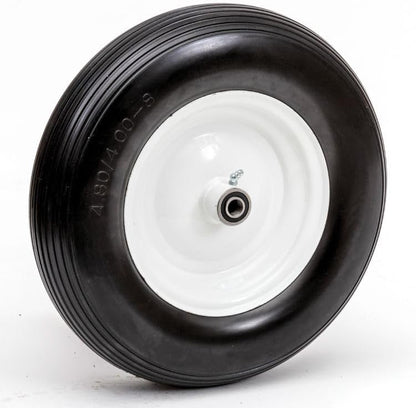 16" Flat Free Wheelbarrow Tire | Replacement Wheel for Wheelbarrow, Trailer, Wagon | Durable Wheel with 4" to 6" Hub | Compatible with 6" Hub with Spacers | 5/8" Bearing | Lapp Wheels