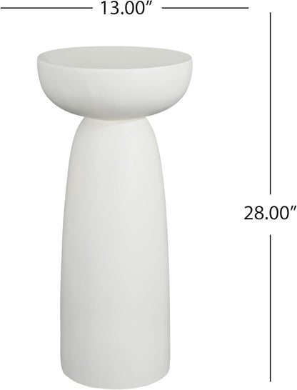 Decorative Roman Column Pedestal Column Plant Stand, Vintage European Style Classical Garden Pillar, Indoor Outdoor Decor, Pedestal Columns Plants Standing for Entryway Garden Yard Home (White/28''H)