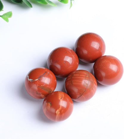 5-6CM/1.97-2.36inch Magical Natural Red Jasper Stone Ball Quartz Crystal Mineral Reiki Treatment Home Office Degaussing Decoration Collection Gem(Red Jasper, 50-60mm)