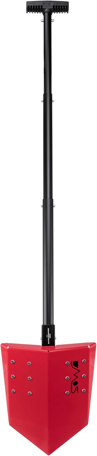 DMOS Delta Shovel - Collapsible Heavy-Duty Steel Folding Shovel for Camping, Overlanding, Survival, Military, Hunting, & Off-Road Use - Racing Red - Regular