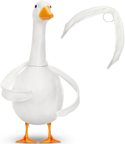 2 Pcs Poseable Goose Wings for 15”- 20" Porch Lawn Goose Outfit Accessories Poseable White Wings for Outdoor Patio Yard Lawn Art Decoration (Flat Edge)
