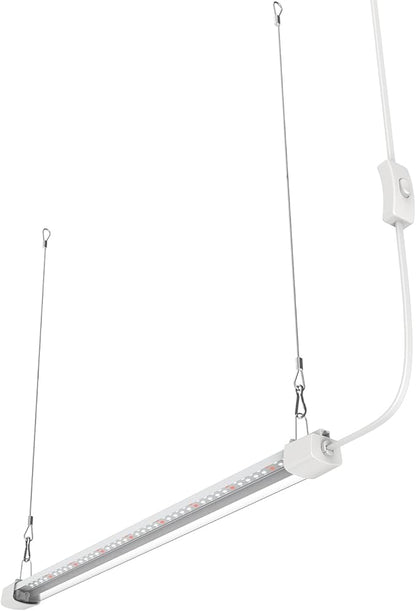LED Grow Light 2FT Full Spectrum Compact Linkable Lighting Fixture for Indoor Greenhouse Year Round Plant Seedlings, Essential Grow Slim Hanging Suspended Strip