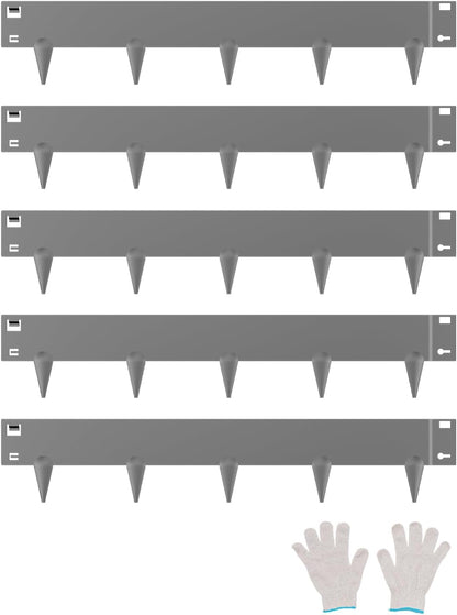 VEVOR Steel Landscape Edging, 5 Packs 39 x 4 in Rust-Resistant Metal Landscape Edging, Bendable Garden Edging Border, Heavy Duty Lawn Edging, Easy-to-Install, Flower Bed Yard Pathway Divider Dark Gray