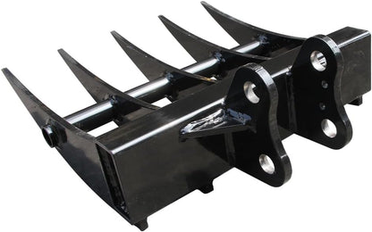 1 TON Mini Excavator Accessory Compatible Attaxhment Metal Wide Backhoe Rake,Hole Diameter: 25MM/0.98in