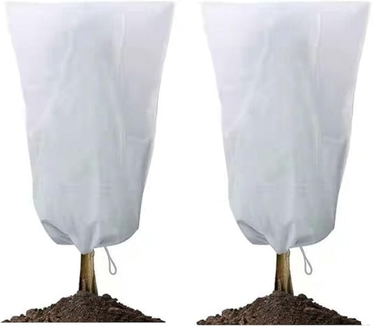 GardenPal 2 Pack Plant Covers Freeze Protection, 40''×47'' Thicken Frost Cloth with Drawstring Reusable for Outdoor Plants (40''×47''(2pcs))