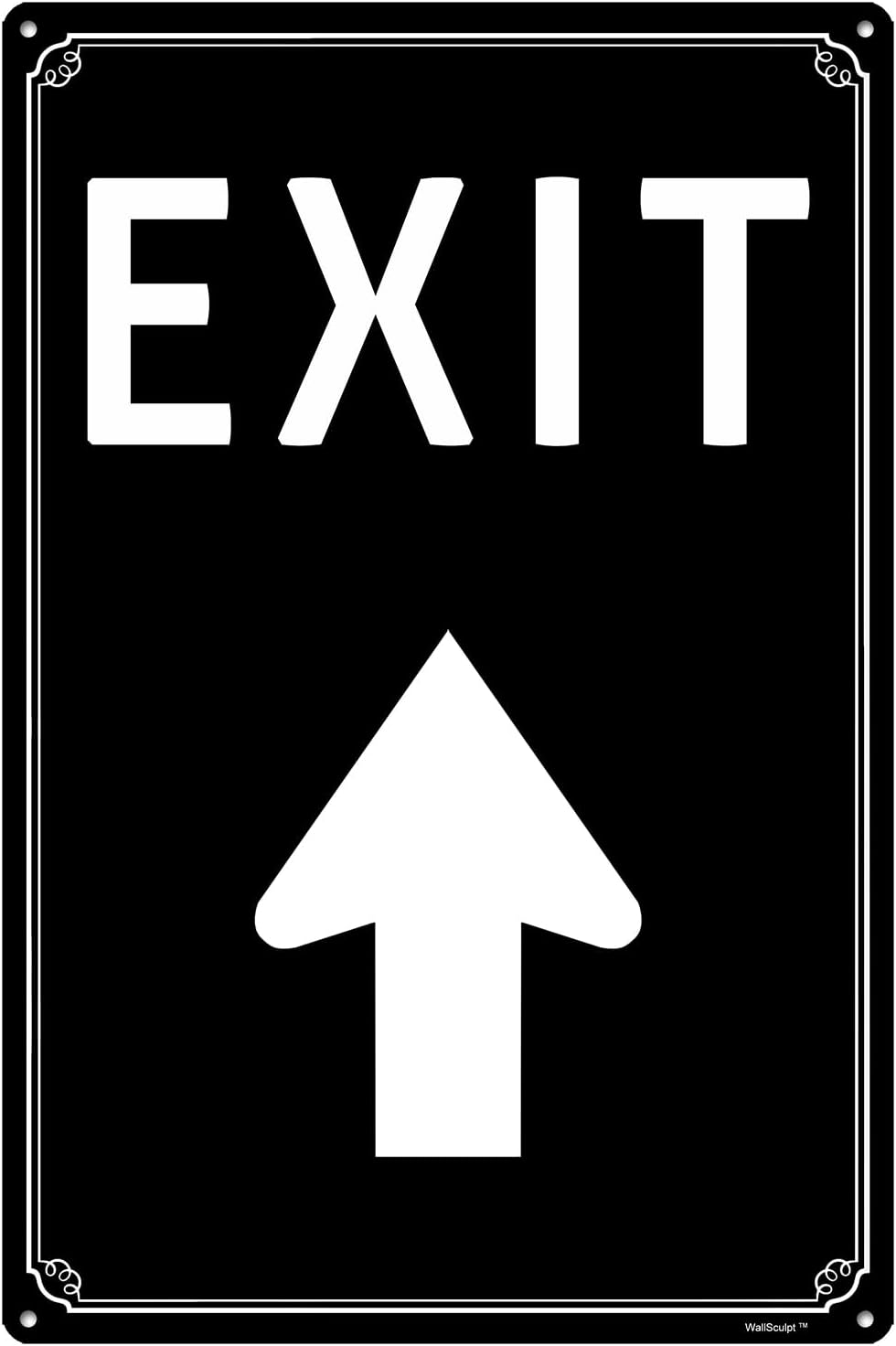 8x12" Exit Sign with Up Arrow - High-Intensity Aluminum Parking Lot Sign, Weatherproof & Fade-Resistant, Ideal for Outdoor & Indoor Use - Curbside Sign