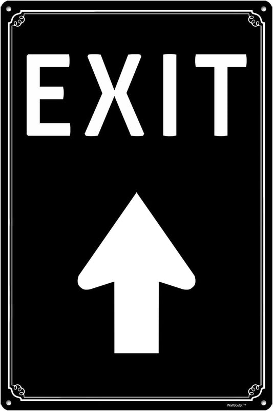 8x12" Exit Sign with Up Arrow - High-Intensity Aluminum Parking Lot Sign, Weatherproof &