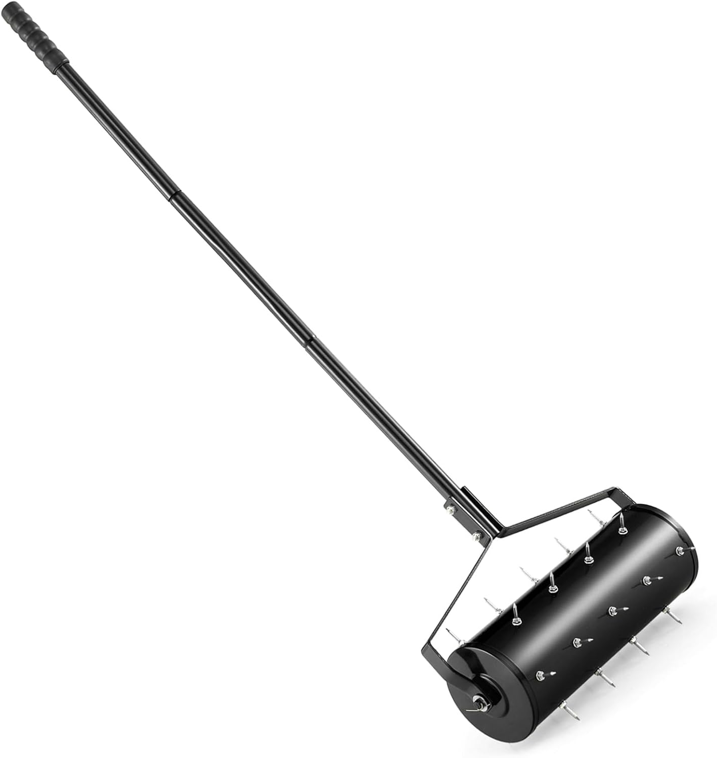 IRONMAX Rolling Lawn Aerator, Sand/Stone Filled Manual Dethatching Soil Aerating Push Tool with Ergonomic Handle, Grass Aerator Lawn Tool for Yard, Garden, Lawn Health Care (18''W x 51''H)