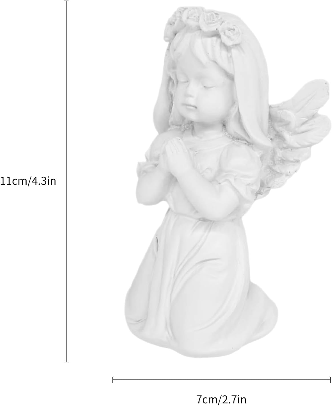 White Kneeling Praying Angel Statues, Handmade Resin Craft Home Decor, Indoor & Outdoor Angel Ornaments, Wedding Table Decor, Ideal Blessing Gift for Parents and Friends