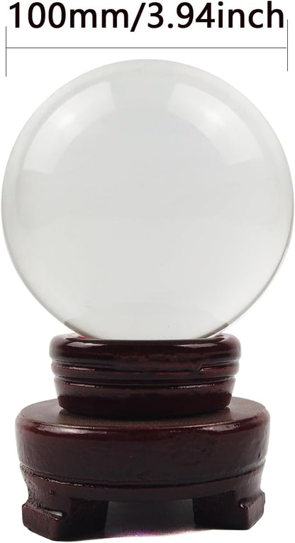 Crystal Ball, Glass Balls, Decorative Balls, Clear Crystal Ball with Wooden Stand, K9 Glass Ball