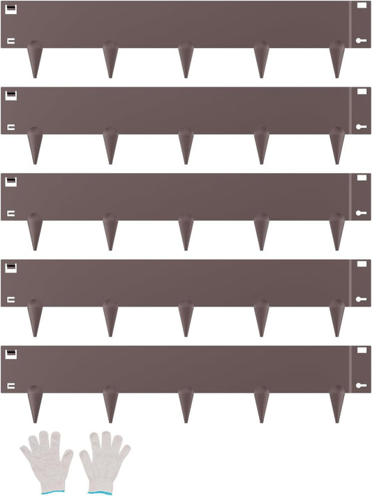 VEVOR Steel Landscape Edging, 5 Packs 39 x 5 in Rust-Resistant Metal Landscape Edging, Bendable Garden Edging Border, Heavy Duty Lawn Edging, Easy-to-Install, Flower Bed Yard Pathway Divider Brown