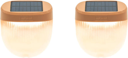 Vego garden Rippled Solar Garden Lights with Auto Sensors Magnetize Securely to Raised Beds, IPX4 Waterproof Outdoor LED Light for Patio & Yard Terra Cotta, 2 Pack