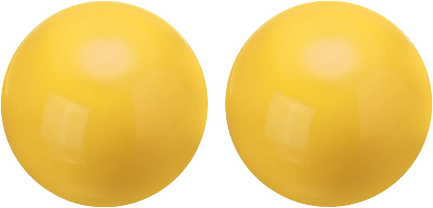 uxcell 2 Pcs Gazing Globe Decor Ball 3.5 Inch 90mm Reflective Garden Sphere Hollow Ball, Seamless Stainless Steel Gazing Ball, Smooth Mirror Globe for Garden Home Decor, Bright Yellow