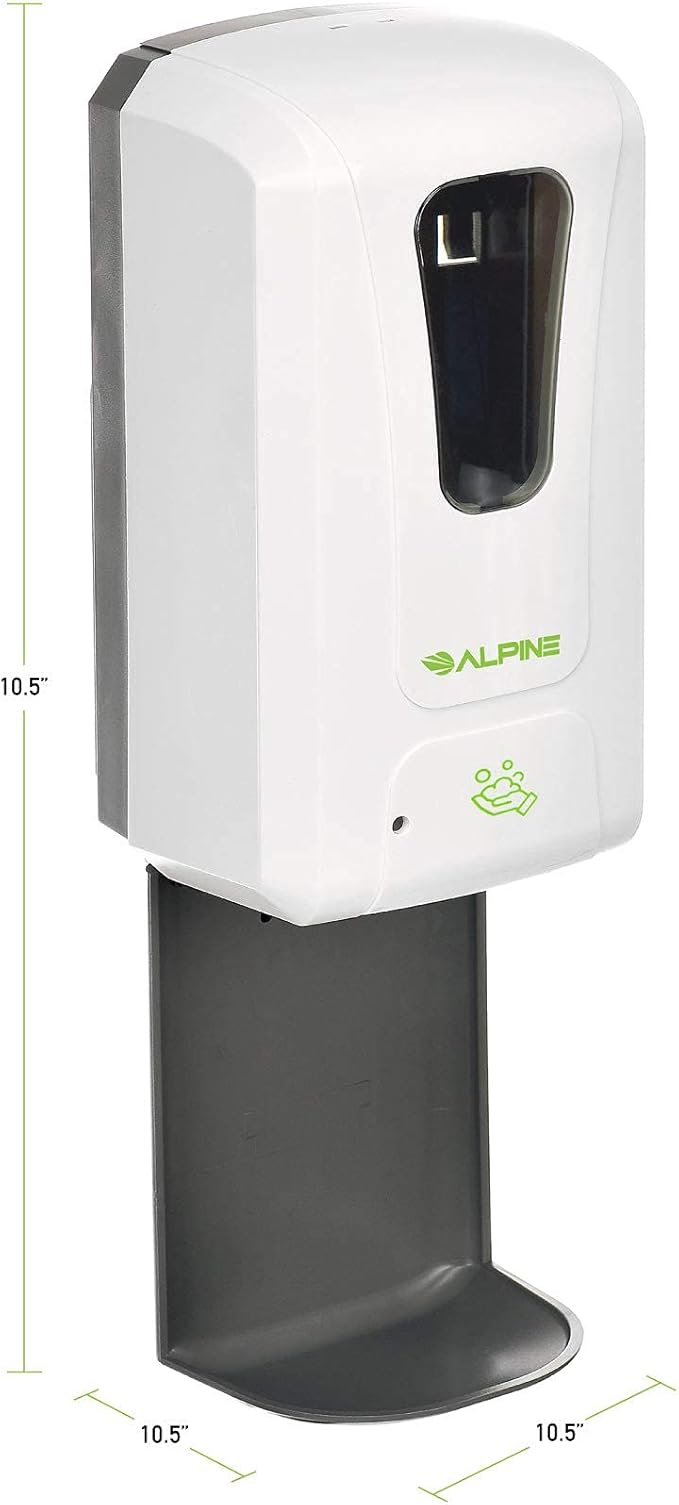 Alpine Automatic Hand Sanitizer Dispenser - Touchless Soap Dispenser with Drip Tray for Restaurant, Hospital, School, Hotel, Kitchen and Bathroom -1200mL Foam