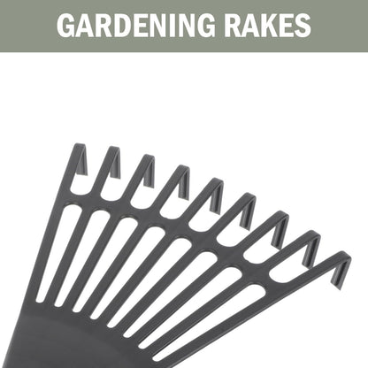 BESPORTBLE 2-Pack Small Hand Rakes - Lightweight Plastic Garden Rakes for Raised Garden Bed, Leaves, Lawns & Tight Spaces, Easy-Grip Ergonomic Handle (No Rust/Bend)