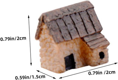 Fairy Garden Mini House Accessories, Miniature Village Hut Figurine Cottage, DIY Micro Landscape Decor Ornaments for Bonsai, Succulent Planting (C)