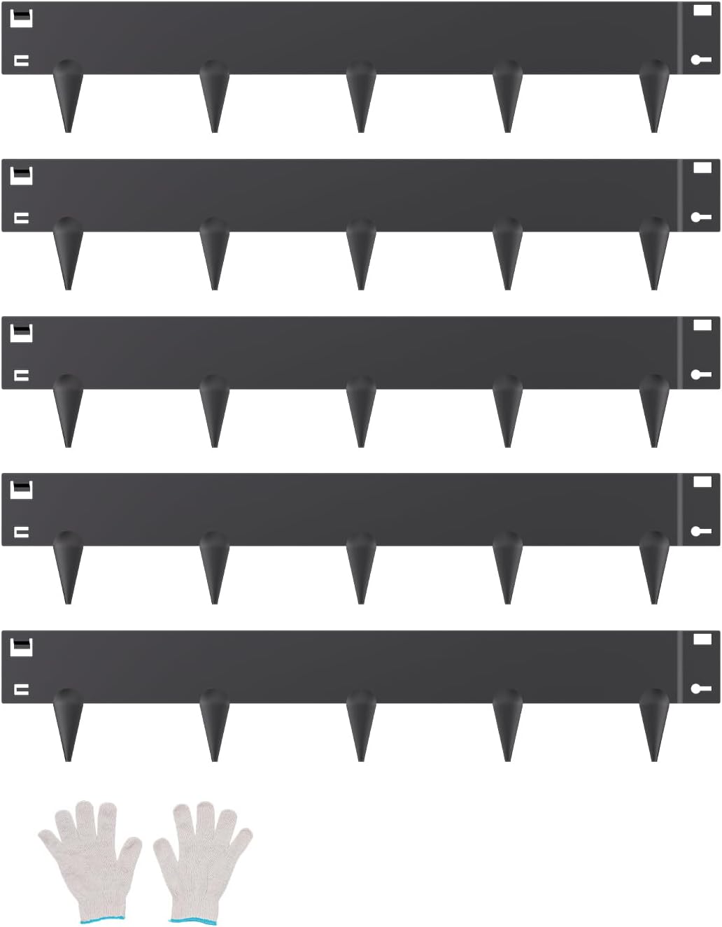 VEVOR Steel Landscape Edging, 5 Packs 39 x 4 in Rust-Resistant Metal Landscape Edging, Bendable Garden Edging Border, Heavy Duty Lawn Edging, Easy-to-Install, Flower Bed Yard Pathway Divider Black