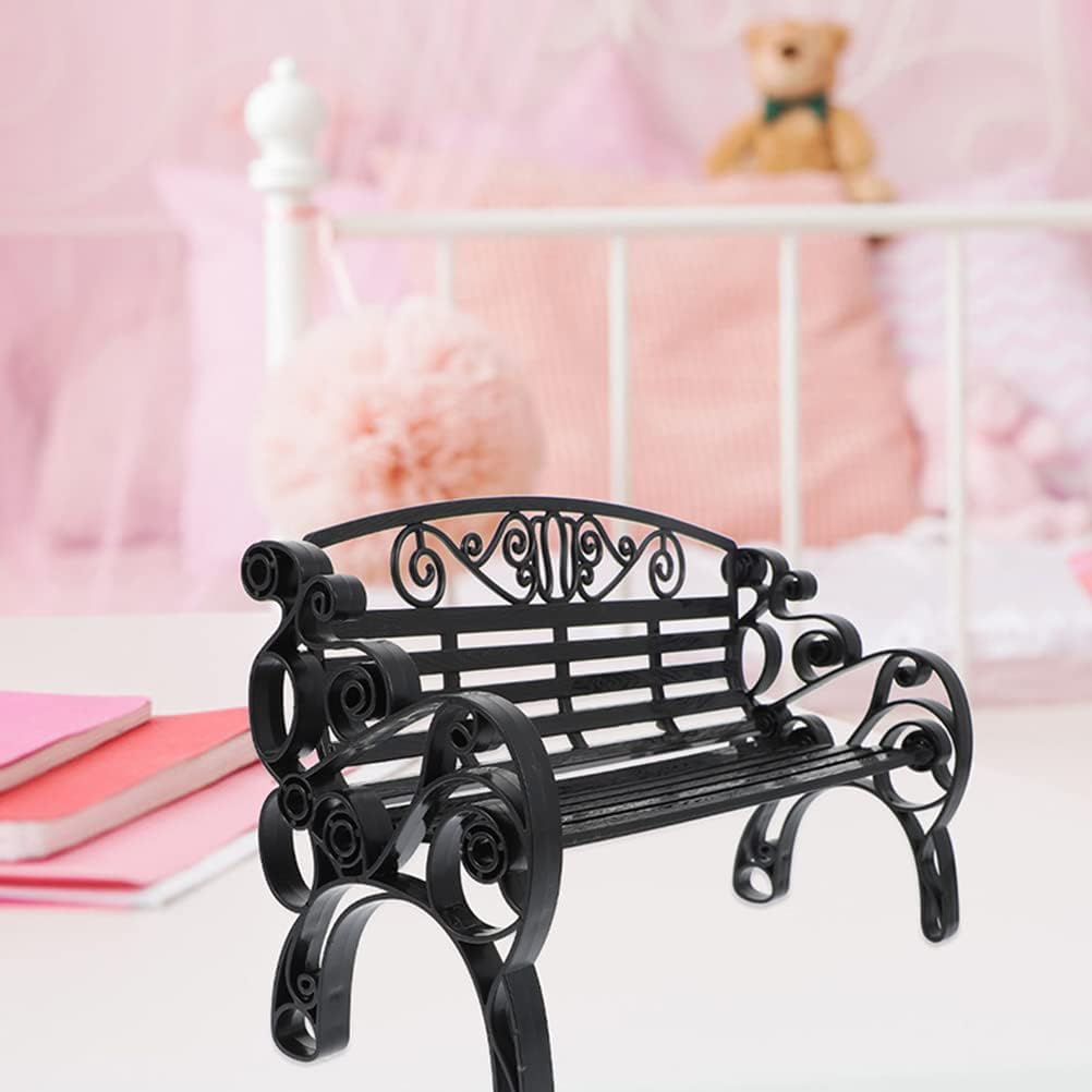 NUOBESTY 2Pcs Dollhouse Miniature Bench Mini Park Chair Mini Park Benches Fairy Garden Decoration Dollhouses Furniture Accessories