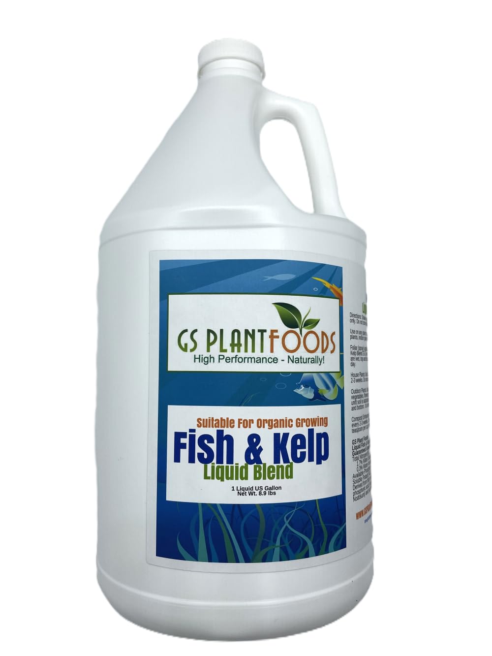 GS Plant Foods Liquid Fish & Kelp Fertilizer (1 Gallon) – Organic Material Review Institute Listed Natural Plant Food for Home Gardens, Lawns, and Vegetables