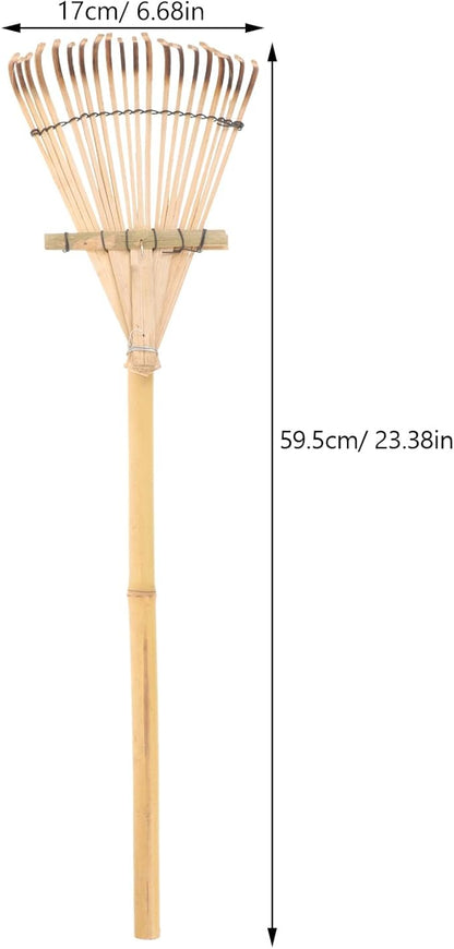 HANABASS Garden Rake Small Rake Bamboo Kids Leaf s for Lawns Garden Patio