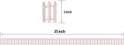 35 Inch 2-Pack Miniature Fairy Garden Fence Wood Decorative Ornament Fence for Dollhouse Succulent Plant Pot DIY Diorama Project Height 2 inch (Wood)