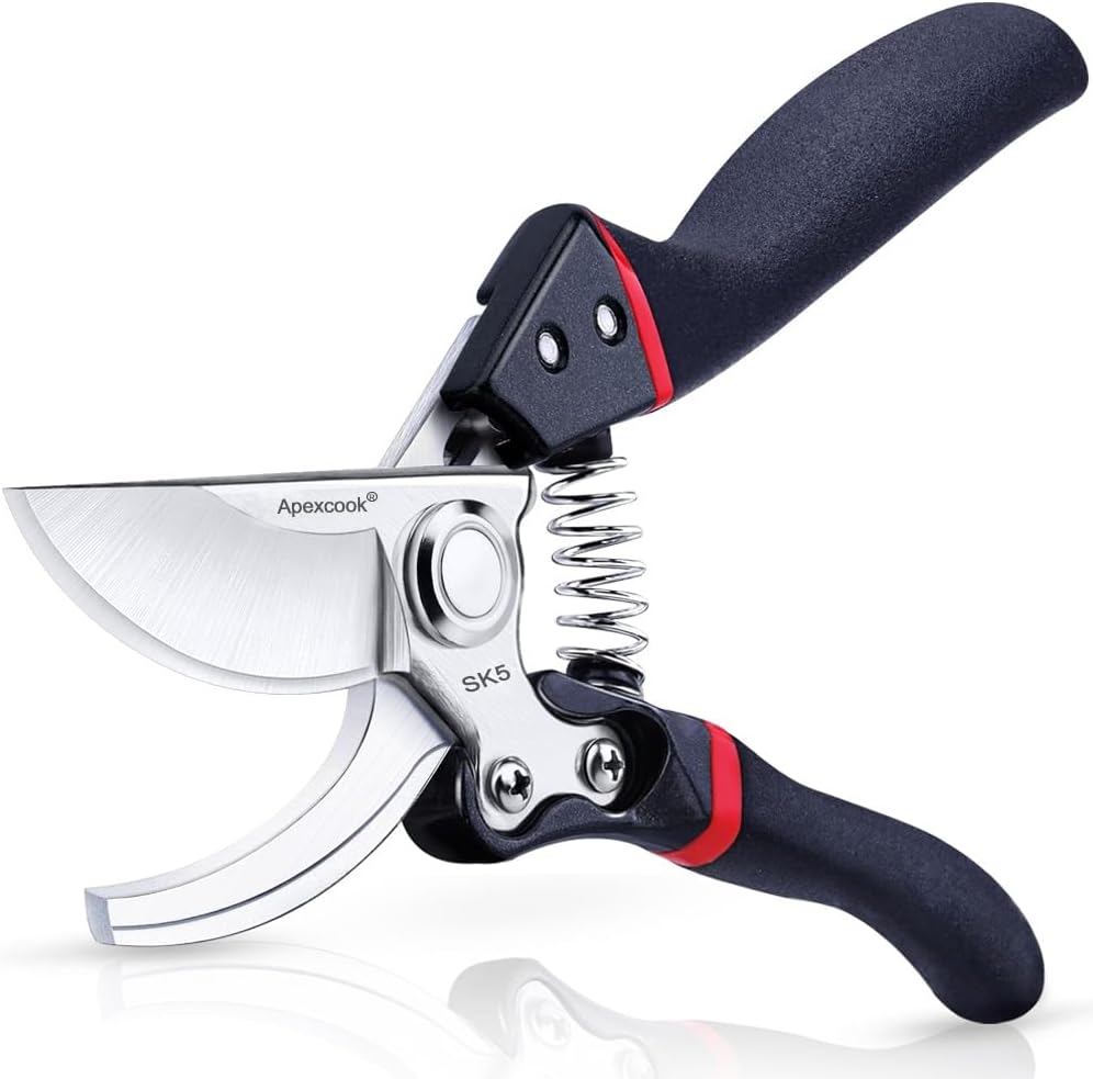 Garden Shears, Handheld Pruning Shears for Heavy Duty, Ergonomic Gardening Tools for Pruning Branches, Plants, Shrubs and Vines, Professional Sharp Garden Scissors (Classic Garden Shears)