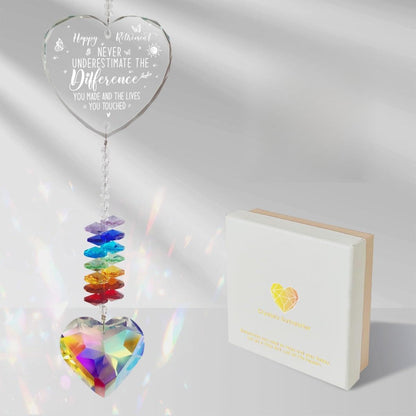 Retirement Gift for Women Crystal Suncatcher - Going Away Gift for Retired Coworker, Teacher, Nurse, Boss, Friend, Mom, Grandma， Farewell Keepsake， for Window Hanging Ornament & Garden